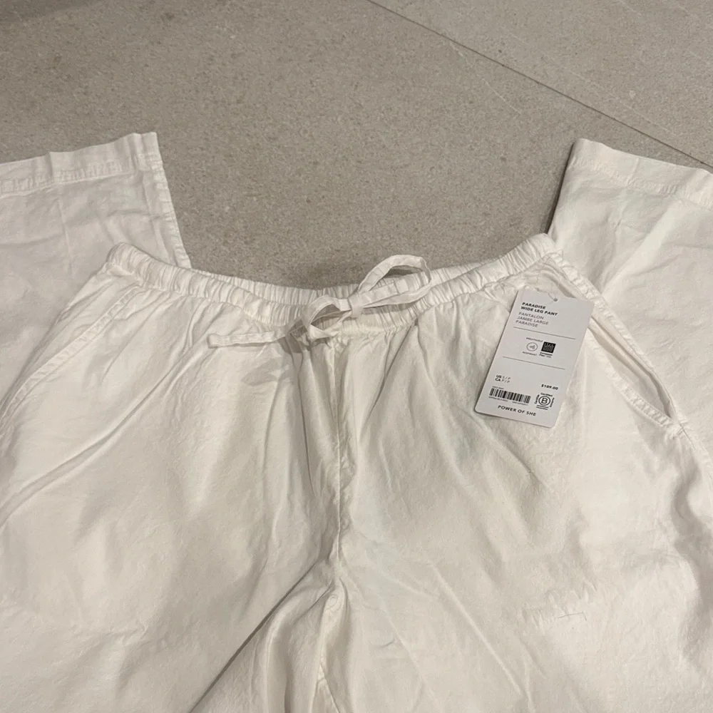 NEW Athleta Wide leg Paradise Drawstring Pants Petite Small White - Picture 6 of 12